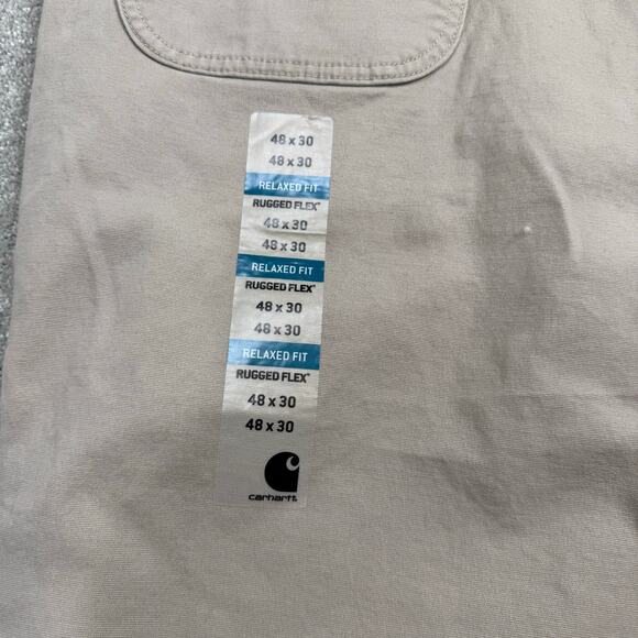 Carhartt NWT Rugged Flex Relaxed Fit Canvas Work Pants Khaki Mens 48x30 Workwear - Picture 7 of 15